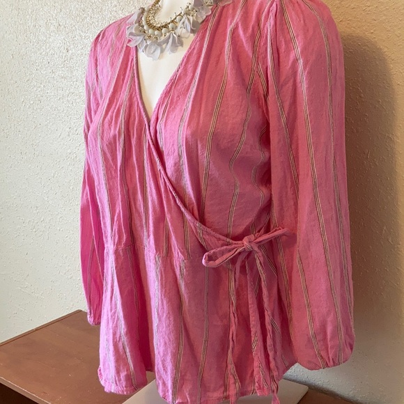 Old Navy Blouse pink with stripes - Picture 4 of 12